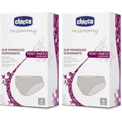Chicco Mammy Bragas Monouso Elasticas y Transpirables, Cuatro Unidades Grandes, Talla L Chicco Mammy Bragas Monouso Elasticas y Transpirables, Cuatro Unidades Grandes, Talla L