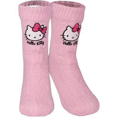 United Meias Hello Kitty, malha com forro sherpa, mulher, tamanho único rosa United Meias Hello Kitty, malha com forro sherpa, mulher, tamanho único rosa