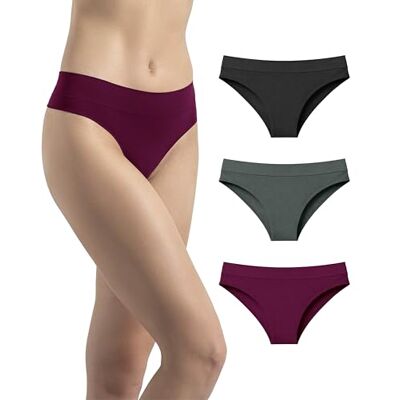 Risalti Cuecas Brasileiras Mulher Microfibra Sem Costuras 3 Pç – Tangas Mulher Pack Confortáveis e Respiráveis, Roupa Interior Sem Etiquetas Suave e Elástica Mais Confortável Que o Algodão – Made in Risalti Cuecas Brasileiras Mulher Microfibra Sem Costuras 3 Pç – Tangas Mulher Pack Confortáveis e Respiráveis, Roupa Interior Sem Etiquetas Suave e Elástica Mais Confortável Que o Algodão – Made in