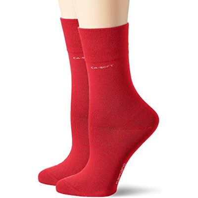 Camano Meias (pacote de 2) para mulher, Vermelho (vermelho real 0041) Camano Meias (pacote de 2) para mulher, Vermelho (vermelho real 0041)