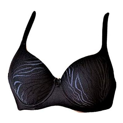 Selene , Sutiã redutor para mulher com aro anti-desconforto e faixa elástica, copas pré-formadas em tule, coleção padrão, Preto, 100 C Selene , Sutiã redutor para mulher com aro anti-desconforto e faixa elástica, copas pré-formadas em tule, coleção padrão, Preto, 100 C