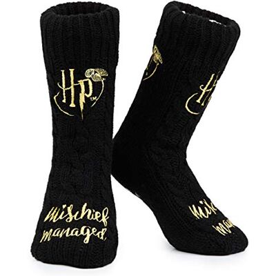 HARRY POTTER Meias Mulher Inverno Casa Aconchegantes Meias Antiderrapantes Adulto Tamanho 35-41 Bonitos e Aquecidos Presente para Mulher Adolescente, Preto HARRY POTTER Meias Mulher Inverno Casa Aconchegantes Meias Antiderrapantes Adulto Tamanho 35-41 Bonitos e Aquecidos Presente para Mulher Adolescente, Preto
