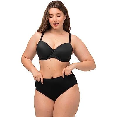 Ulla Popken Bügel-BH Softschalen Uni, sutiã com copo completo para mulher, preto (Schwarz 10), 115B, Preto clássico, 115 B Ulla Popken Bügel-BH Softschalen Uni, sutiã com copo completo para mulher, preto (Schwarz 10), 115B, Preto clássico, 115 B