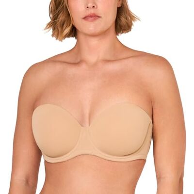 DELIMIRA Sutiã push up sem alças, de silicone, tamanhos grandes Push-up 110D Cinzento acastanhado DELIMIRA Sutiã push up sem alças, de silicone, tamanhos grandes Push-up 110D Cinzento acastanhado