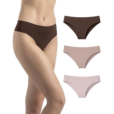 Risalti Cuecas Brasileiras Mulher Microfibra Sem Costuras 3 Pç – Tangas Mulher Pack Confortáveis e Respiráveis, Roupa Interior Sem Etiquetas Suave e Elástica Mais Confortável Que o Algodão – Made in Risalti Cuecas Brasileiras Mulher Microfibra Sem Costuras 3 Pç – Tangas Mulher Pack Confortáveis e Respiráveis, Roupa Interior Sem Etiquetas Suave e Elástica Mais Confortável Que o Algodão – Made in