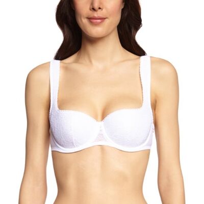Susa Sutiã para mulher, branco (3), para mulher, 85D, Branco e ouro Susa Sutiã para mulher, branco (3), para mulher, 85D, Branco e ouro