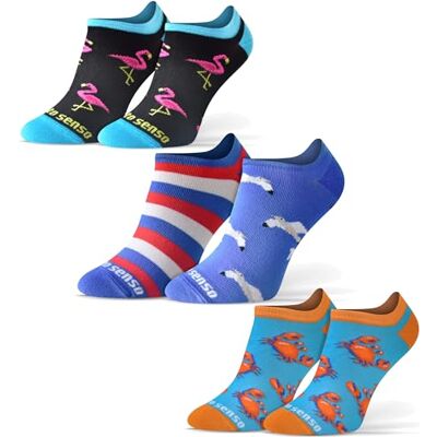 Sesto Senso Meias curtas engraçadas homem mulher 1-3 pares algodão Funny Socks Sesto Senso Meias curtas engraçadas homem mulher 1-3 pares algodão Funny Socks