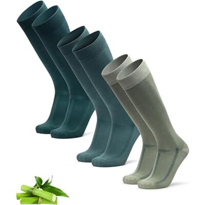 DANISH ENDURANCE Meias de bambu altas, até o joelho, clássicas, suaves e respiráveis, pacote de 3 DANISH ENDURANCE Meias de bambu altas, até o joelho, clássicas, suaves e respiráveis, pacote de 3
