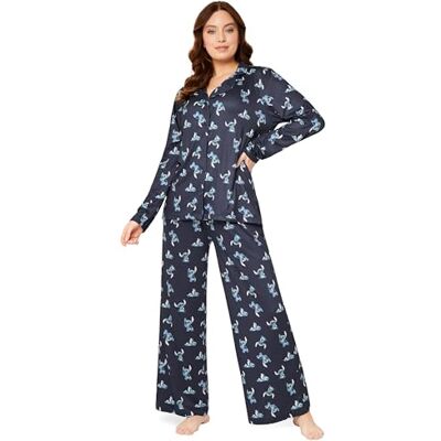 Disney Lilo e Stitch Pijama Stitch, pijama mulher inverno conjunto de 2 peças pijama de Natal, presente mulher, Azul Marinho, XL Disney Lilo e Stitch Pijama Stitch, pijama mulher inverno conjunto de 2 peças pijama de Natal, presente mulher, Azul Marinho, XL