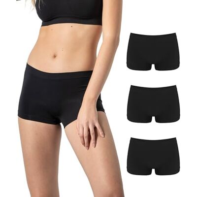 Risalti Boxer Mulher Slip de microfibra 3 peças Culotte mulher calções mais macios do que cuecas de mulher algodão, roupa interior feminina sem costuras e respirável Made in Italy Risalti Boxer Mulher Slip de microfibra 3 peças Culotte mulher calções mais macios do que cuecas de mulher algodão, roupa interior feminina sem costuras e respirável Made in Italy