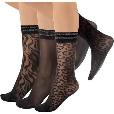 CALZITALY Pack 3 Pares de Meias Transparentes para Mulher, Vermelho, Mini Meias Brilhantes Preto Made in Italy, Tamanho único CALZITALY Pack 3 Pares de Meias Transparentes para Mulher, Vermelho, Mini Meias Brilhantes Preto Made in Italy, Tamanho único