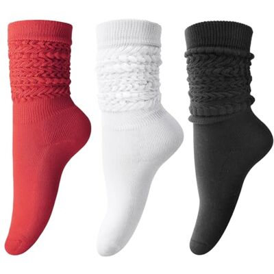 DRESHOW Meias folgadas para mulher de algodão de malha meias folgadas Scrunch meias para botas de mulher extra-longas até ao joelho DRESHOW Meias folgadas para mulher de algodão de malha meias folgadas Scrunch meias para botas de mulher extra-longas até ao joelho