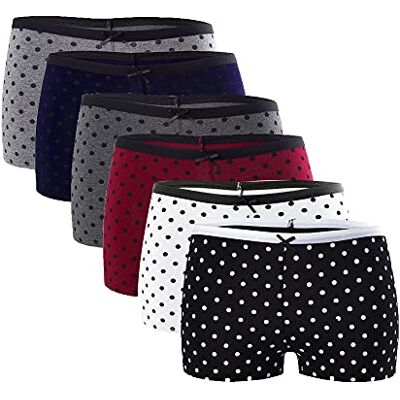 Libella ® Pack de 6, Cuecas de mulher, calções curtos, roupa interior de algodão 3407, XL Libella ® Pack de 6, Cuecas de mulher, calções curtos, roupa interior de algodão 3407, XL