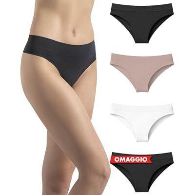 Risalti Cuecas Brasileiras Mulher Microfibra Sem Costuras 3 Pç – Tangas Mulher Pack Confortáveis e Respiráveis, Roupa Interior Sem Etiquetas Suave e Elástica Mais Confortável Que o Algodão – Made in Risalti Cuecas Brasileiras Mulher Microfibra Sem Costuras 3 Pç – Tangas Mulher Pack Confortáveis e Respiráveis, Roupa Interior Sem Etiquetas Suave e Elástica Mais Confortável Que o Algodão – Made in