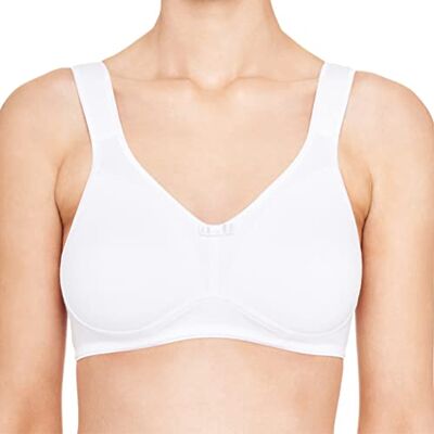 Susa Sutiã de algodão para mulher, Branco e ouro, 100 B Susa Sutiã de algodão para mulher, Branco e ouro, 100 B