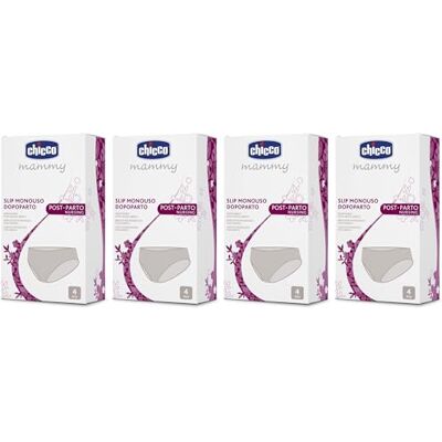 Chicco Mammy Cuecas mono elásticas e respiráveis, quatro unidades grandes, tamanho L Chicco Mammy Cuecas mono elásticas e respiráveis, quatro unidades grandes, tamanho L