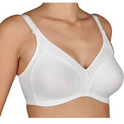 Selene Sutiã Beatriz pré-formado microfibra sem aros. Tamanhos fortes branco 90C Selene Sutiã Beatriz pré-formado microfibra sem aros. Tamanhos fortes branco 90C