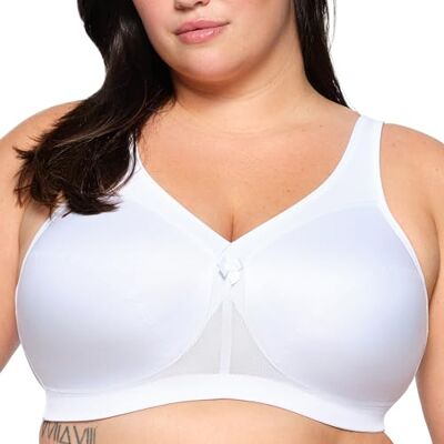 Glamorise MagicLift Active Support sutiã Wirefree 1005 de cobertura completa para mulher, embalagem de 1, Branco, 100 D Glamorise MagicLift Active Support sutiã Wirefree 1005 de cobertura completa para mulher, embalagem de 1, Branco, 100 D