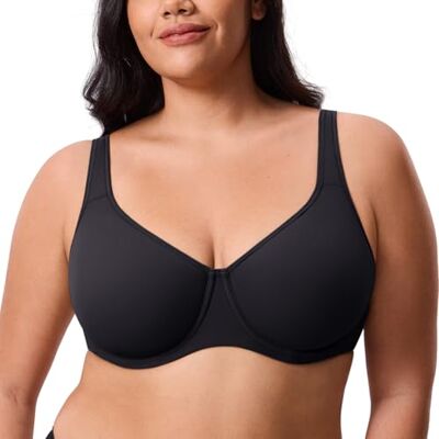 DELIMIRA Sutiã invisível tamanho grande para mulher Inbarely Plus coleção, com aros, sem enchimento, sem costuras, copas completas, confortáveis DELIMIRA Sutiã invisível tamanho grande para mulher Inbarely Plus coleção, com aros, sem enchimento, sem costuras, copas completas, confortáveis