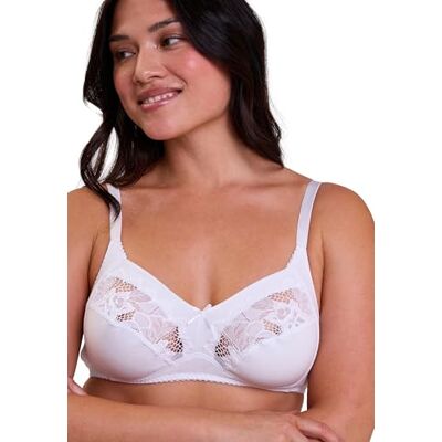 Sans Complexe Coton D'arum-Soutien Gorge Classique Sans Armature sutiã para mulher, branco (branco 3), 90B Sans Complexe Coton D'arum-Soutien Gorge Classique Sans Armature sutiã para mulher, branco (branco 3), 90B