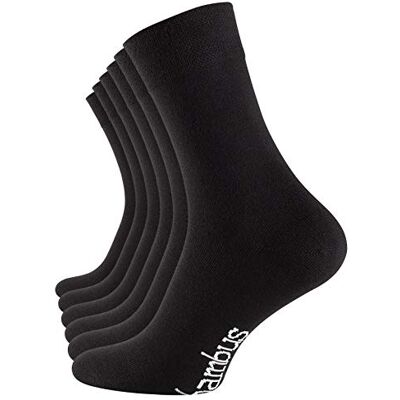 Vincent 6 ou 9 pares de meias de bambu para homem e mulher, ponta reforçada à mão (sem costuras), sem elástico, Preto e vinho: Vincent 6 ou 9 pares de meias de bambu para homem e mulher, ponta reforçada à mão (sem costuras), sem elástico, Preto e vinho: