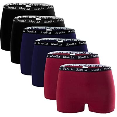 Libella ® Pack de 6, Cuecas de mulher, calções curtos, roupa interior de algodão 3407, S Libella ® Pack de 6, Cuecas de mulher, calções curtos, roupa interior de algodão 3407, S