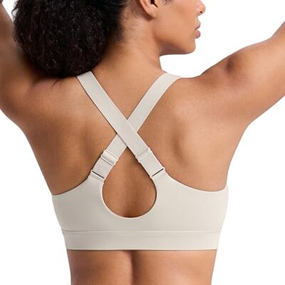 CRZ YOGA Butterbreeze Sutiã cruz costas Suporte médio, almofadas removíveis, secagem rápida, decote em V, abertura, alças largas ajustáveis, para mulher CRZ YOGA Butterbreeze Sutiã cruz costas Suporte médio, almofadas removíveis, secagem rápida, decote em V, abertura, alças largas ajustáveis, para mulher