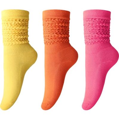 DRESHOW 3 pares meias folgadas para mulher de algodão de malha meias folgadas Scrunch meias para botas de mulher extra longas até ao joelho, Tamanho único DRESHOW 3 pares meias folgadas para mulher de algodão de malha meias folgadas Scrunch meias para botas de mulher extra longas até ao joelho, Tamanho único