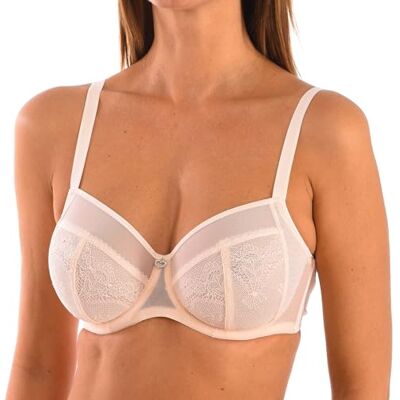Selene , Sutiã com aros, copas de tule e renda, sem enchimento, coleção Rafaela, Rosa (rosa), 90 C Selene , Sutiã com aros, copas de tule e renda, sem enchimento, coleção Rafaela, Rosa (rosa), 90 C