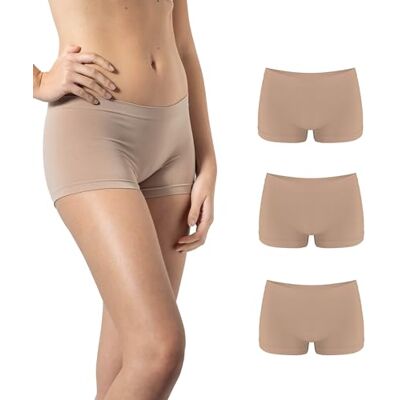 Risalti Boxer Mulher Slip de microfibra 3 peças Culotte mulher calções mais macios do que cuecas de mulher algodão, roupa interior feminina sem costuras e respirável Made in Italy Risalti Boxer Mulher Slip de microfibra 3 peças Culotte mulher calções mais macios do que cuecas de mulher algodão, roupa interior feminina sem costuras e respirável Made in Italy