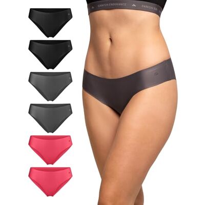 DANISH ENDURANCE Cuecas Invisíveis para Mulher, Cuecas Sem Costuras e Sem Etiquetas, Corte a Laser, Pack de 6, XL DANISH ENDURANCE Cuecas Invisíveis para Mulher, Cuecas Sem Costuras e Sem Etiquetas, Corte a Laser, Pack de 6, XL