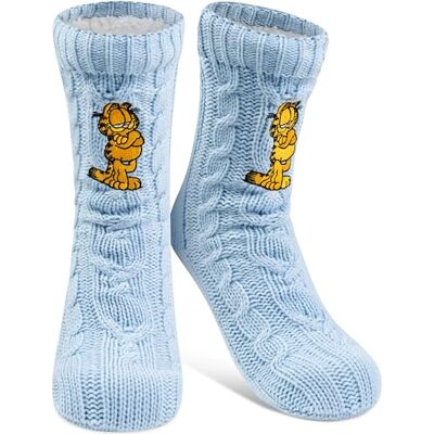 United Garfield Meias macias para mulher, cor azul, tamanho único 38-43, com forro de sherpa, meias quentes, meias de cabana United Garfield Meias macias para mulher, cor azul, tamanho único 38-43, com forro de sherpa, meias quentes, meias de cabana