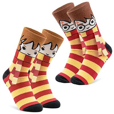 HARRY POTTER Meias Antiderrapantes Mulher de Casa Pack de 2 HARRY POTTER Meias Antiderrapantes Mulher de Casa Pack de 2