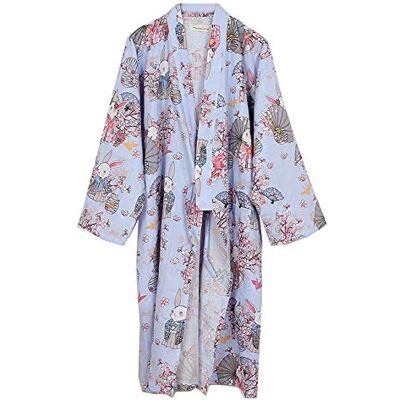 thefancypumpkin Quimono para roupão Yukata Robe mulher, roxo, L thefancypumpkin Quimono para roupão Yukata Robe mulher, roxo, L