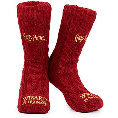 HARRY POTTER Meias Mulher Inverno Casa Aconchegantes Meias Antiderrapantes Adulto Tamanho 35-41 Bonitas e Quentes Presente para Mulher Adolescente, Vinho HARRY POTTER Meias Mulher Inverno Casa Aconchegantes Meias Antiderrapantes Adulto Tamanho 35-41 Bonitas e Quentes Presente para Mulher Adolescente, Vinho