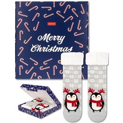 soxo Presentes engraçados Natal de reis meias grossas mulher 35-40, Pinguim soxo Presentes engraçados Natal de reis meias grossas mulher 35-40, Pinguim
