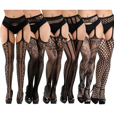 DRESHOW 6 Pares Mulheres Sexy Elástico Meias de Cintura Alta Meias de Rede de Peúgas Meias de Malha Collants DRESHOW 6 Pares Mulheres Sexy Elástico Meias de Cintura Alta Meias de Rede de Peúgas Meias de Malha Collants