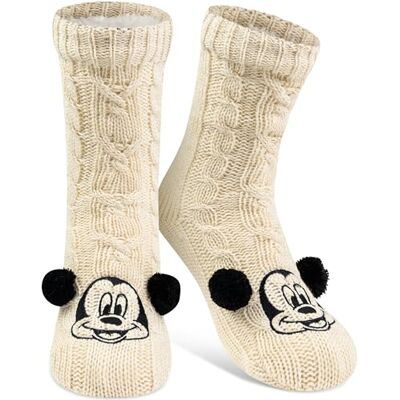 United Disney Mickey Mouse Meias de casa de malha com orelhas e forro de sherpa para mulher, meias macias de inverno, quentes, tamanho único, branco, branco 38/43 UE, Branco United Disney Mickey Mouse Meias de casa de malha com orelhas e forro de sherpa para mulher, meias macias de inverno, quentes, tamanho único, branco, branco 38/43 UE, Branco