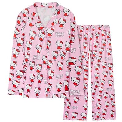Hello Kitty Larga Pijama con Mangas para Mujer Regalo Mujer Hello Kitty Larga Pijama con Mangas para Mujer Regalo Mujer