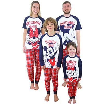 Disney Pijamas Familiares Combinados Minnie Mouse e Mickey Mouse Homem Mulher Crianças, S Disney Pijamas Familiares Combinados Minnie Mouse e Mickey Mouse Homem Mulher Crianças, S