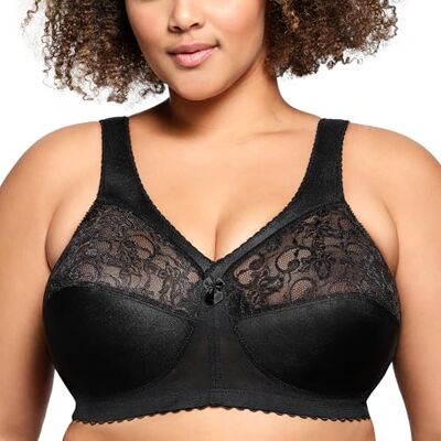Glamorise 1000 Sutiã para Mulher (Pack de 1), Preto, 105 D Glamorise 1000 Sutiã para Mulher (Pack de 1), Preto, 105 D