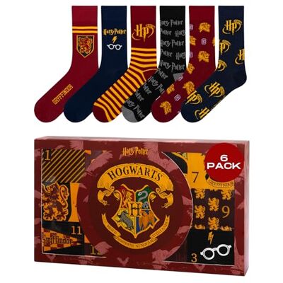 soxo Wizarding World Harry Potter Meias para Homem Presentes Originais Para Mulher 6 Pares 2 Tamanhos, Hogwarts soxo Wizarding World Harry Potter Meias para Homem Presentes Originais Para Mulher 6 Pares 2 Tamanhos, Hogwarts