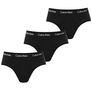 Calvin Pacote de 3 cuecas Hip Brief para homem de algodão elástico, Preto (Black W. Black Wb), XS Calvin Pacote de 3 cuecas Hip Brief para homem de algodão elástico, Preto (Black W. Black Wb), XS