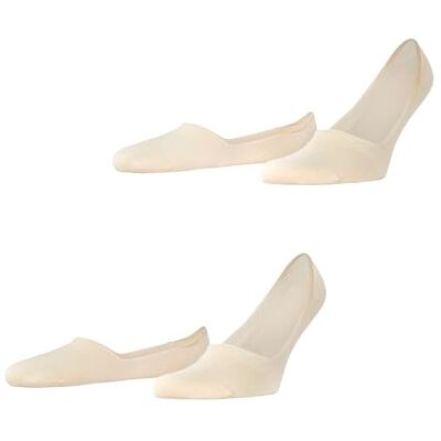 ESPRIT Men's Basic Uni 2-Pack meias invisíveis algodão respirável, Creme bege 4011 ESPRIT Men's Basic Uni 2-Pack meias invisíveis algodão respirável, Creme bege 4011