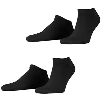 ESPRIT Men's Basic Uni 2-Pack meias pelo tornozelo algodão respirável, Preto preto 3000 ESPRIT Men's Basic Uni 2-Pack meias pelo tornozelo algodão respirável, Preto preto 3000