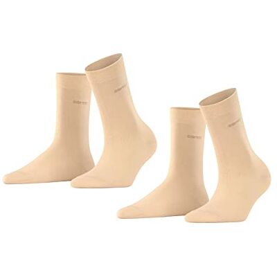 ESPRIT Women's Basic Easy 2-Pack meias algodão respirável, Creme bege 4011 ESPRIT Women's Basic Easy 2-Pack meias algodão respirável, Creme bege 4011