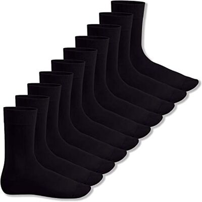 Footstar meias originais para o dia a dia Meias unissexo, 10 pares, muitas cores modernas e tamanhos do 35 ao 50. Qualidade de celodoro., Preto Footstar meias originais para o dia a dia Meias unissexo, 10 pares, muitas cores modernas e tamanhos do 35 ao 50. Qualidade de celodoro., Preto