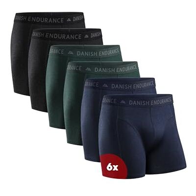 DANISH ENDURANCE Cuecas Homem Boxer Algodão Premium, Pack de 6 Roupa Homem, Roupa Interior DANISH ENDURANCE Cuecas Homem Boxer Algodão Premium, Pack de 6 Roupa Homem, Roupa Interior