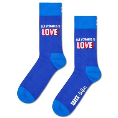 Happy Socks Meias The Beatles 3-Pack Gift Set algodão homem mulher turquesa Coleção Beatles azul com letras comprimento da tripulação unissexo licença oficial Happy Socks Meias The Beatles 3-Pack Gift Set algodão homem mulher turquesa Coleção Beatles azul com letras comprimento da tripulação unissexo licença oficial