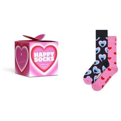 Happy Socks Meias do dia dos namorados meias coloridas e caixas de presente com estampados de corações e motivos de amor, 36-40 e 41-46, Conjunto de presente de 2 para namorados e vestidos Happy Socks Meias do dia dos namorados meias coloridas e caixas de presente com estampados de corações e motivos de amor, 36-40 e 41-46, Conjunto de presente de 2 para namorados e vestidos